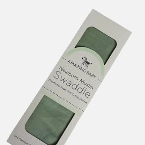 Amazing Baby Green Muslin Swaddle